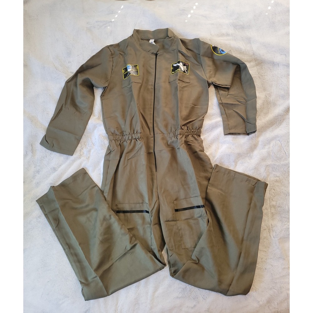 Costume Unisex XL Aviator Flight Suit Top Gun Maverick Fly Plane Halloween